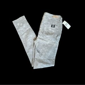 Buffalo David Bitton Light Gray Floral Skinny Jeans Size 27